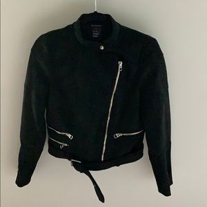 ZARA Black Faux Suede Moto Jacket